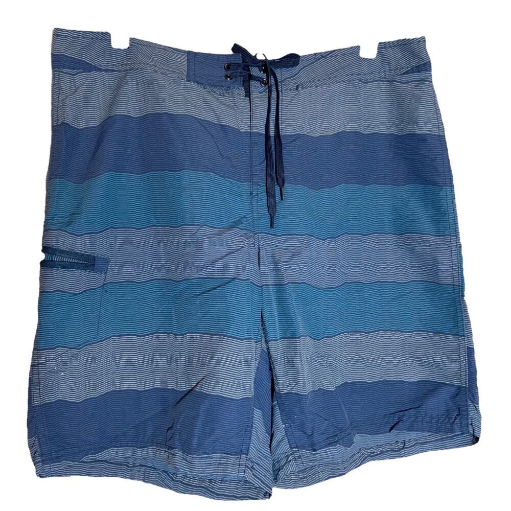 Toad & Co Cetacean Trunk Shorts UPF 40 Striped Supplex Nylon Water Repellent 34"